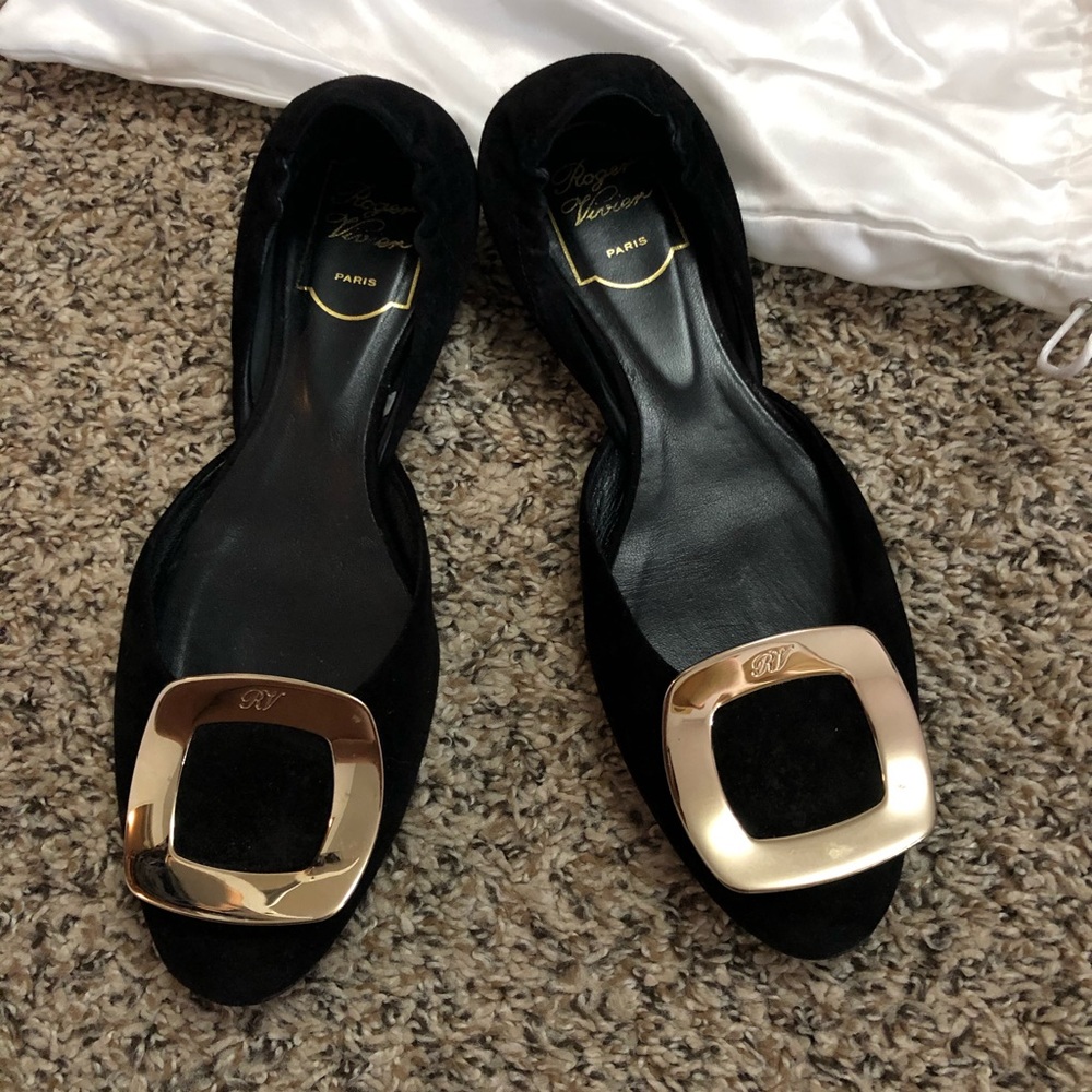 Roger Vivier Ballet Flat Us6 Black